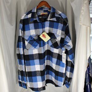 Field and Forest Blue tint Brawny Flannel Button Up Shirt - Size XL (NWT)